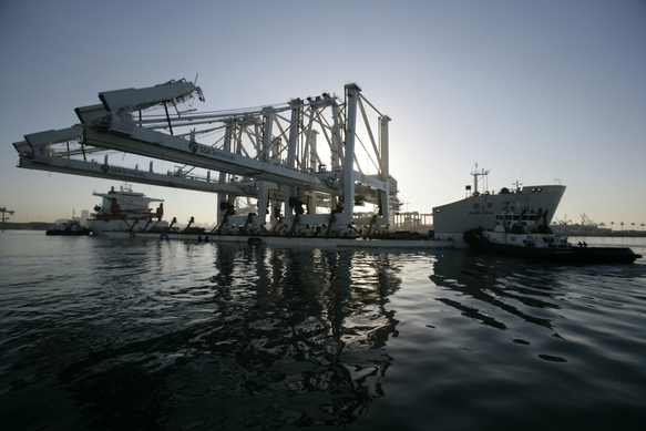 The Port of Long Beach, seen here, is being asked by the Teamsters to ban trucking companies that classify drivers as independent contractors.